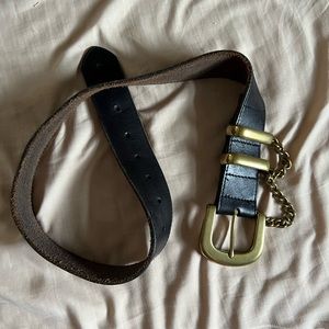 Fossil leather belt with chain detail